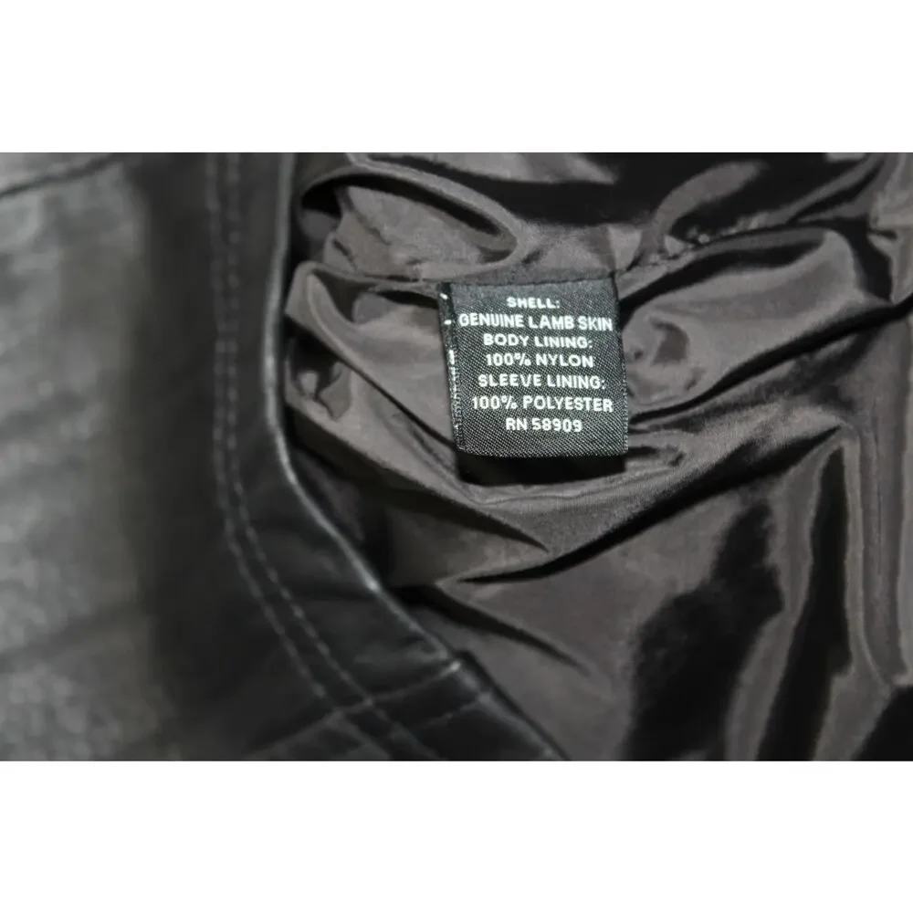Murano Men’s Genuine Lambskin Leather Size Medium Black Textured